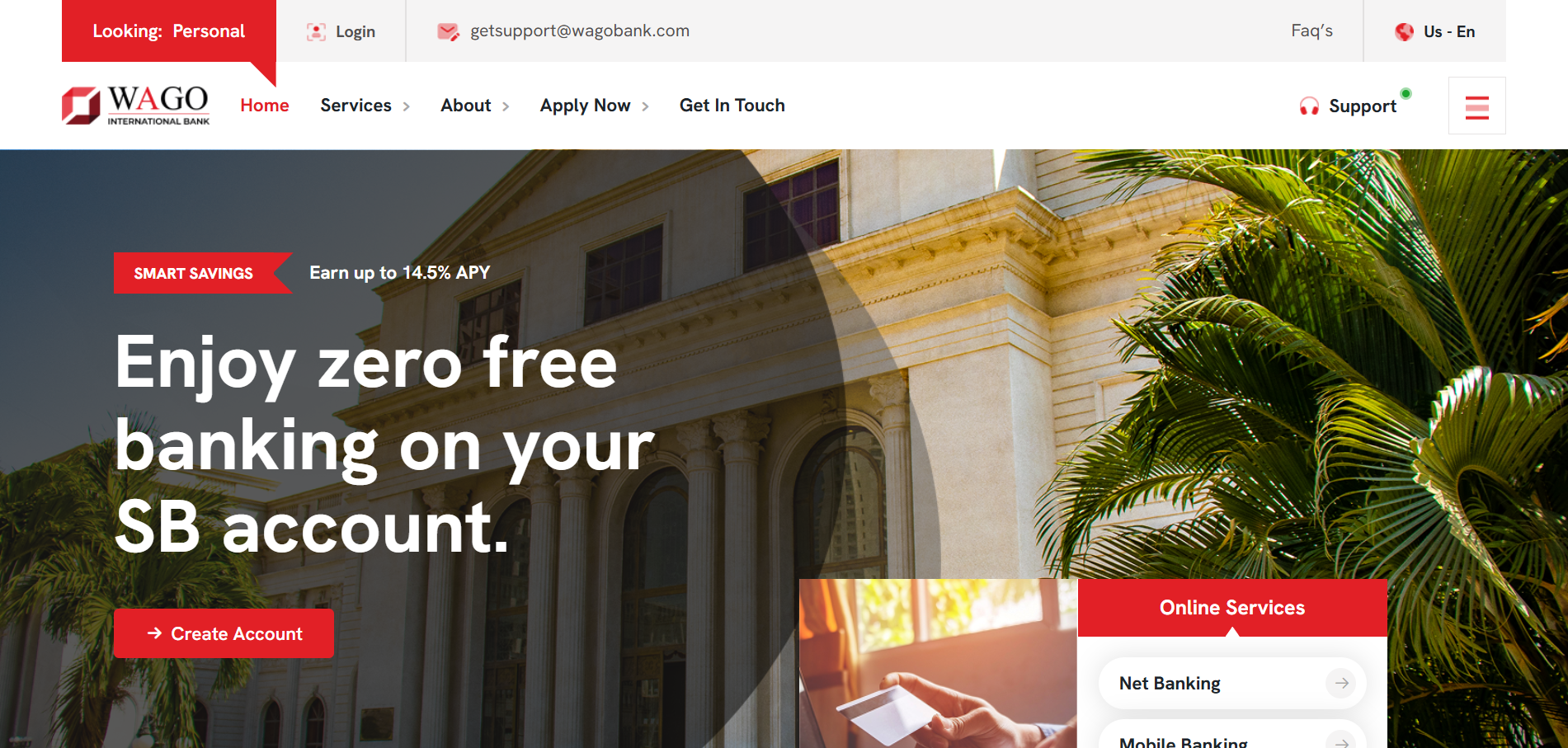 WagoBank platform dashboard and banking interfaces
